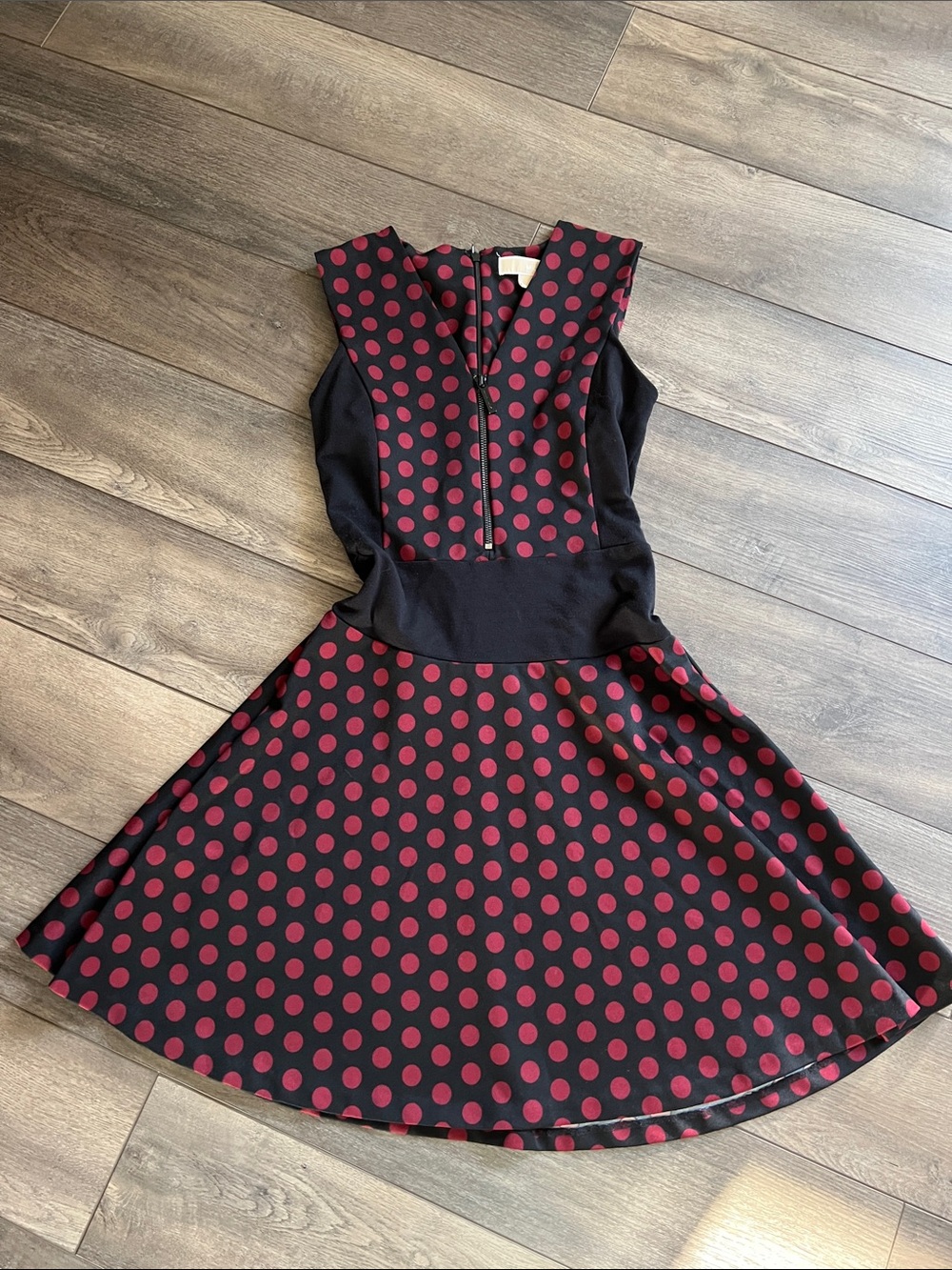 Michael Kors Black Dress with Red Polka Dots - Sleeveless Fit & Flare size 0